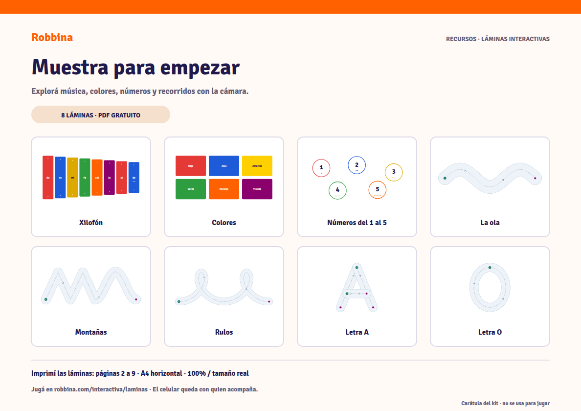 Carátula de Muestra para empezar con las ocho láminas incluidas